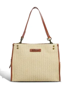 Lenox Raffia Triple Entry Satchel