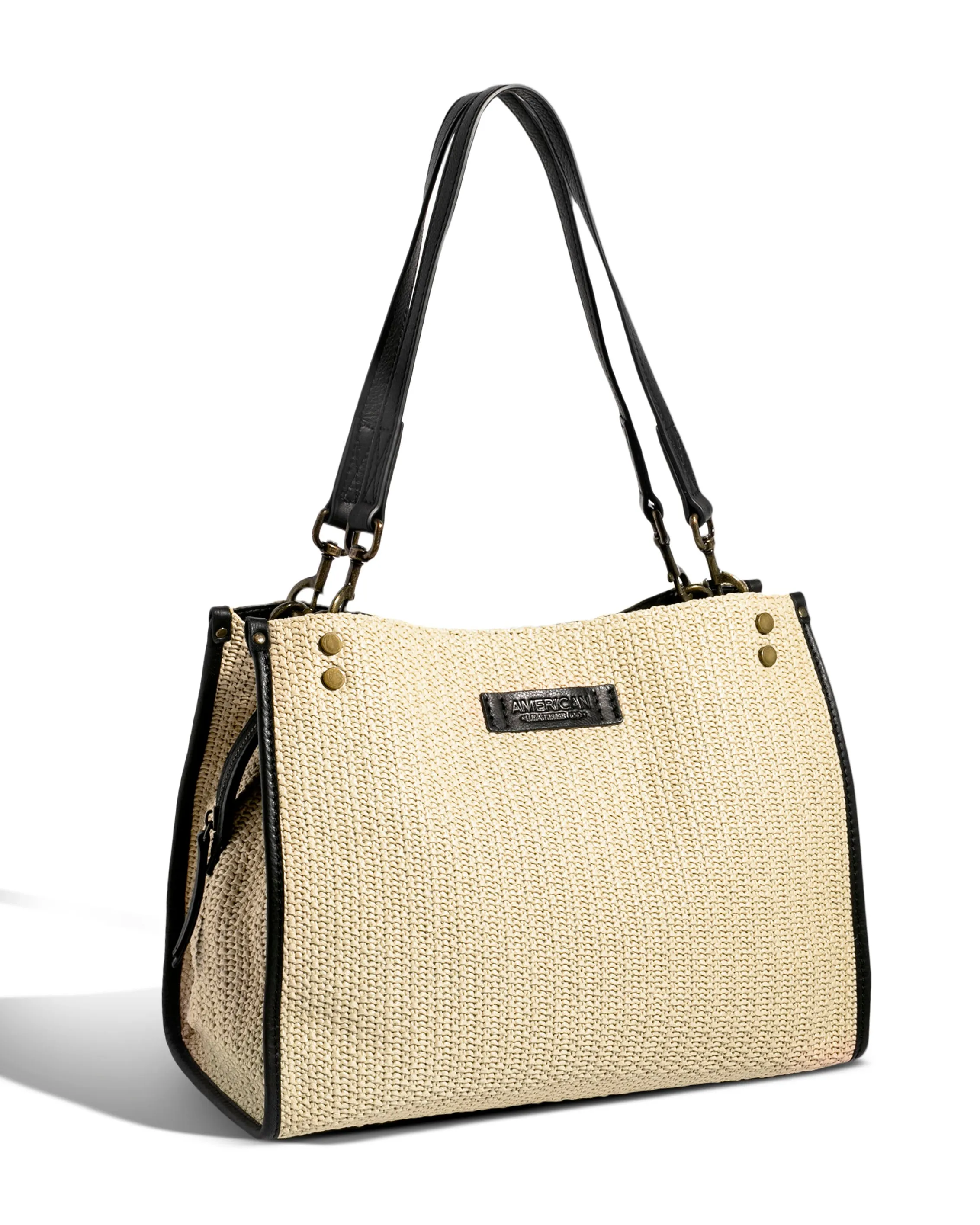 Lenox Raffia Triple Entry Satchel