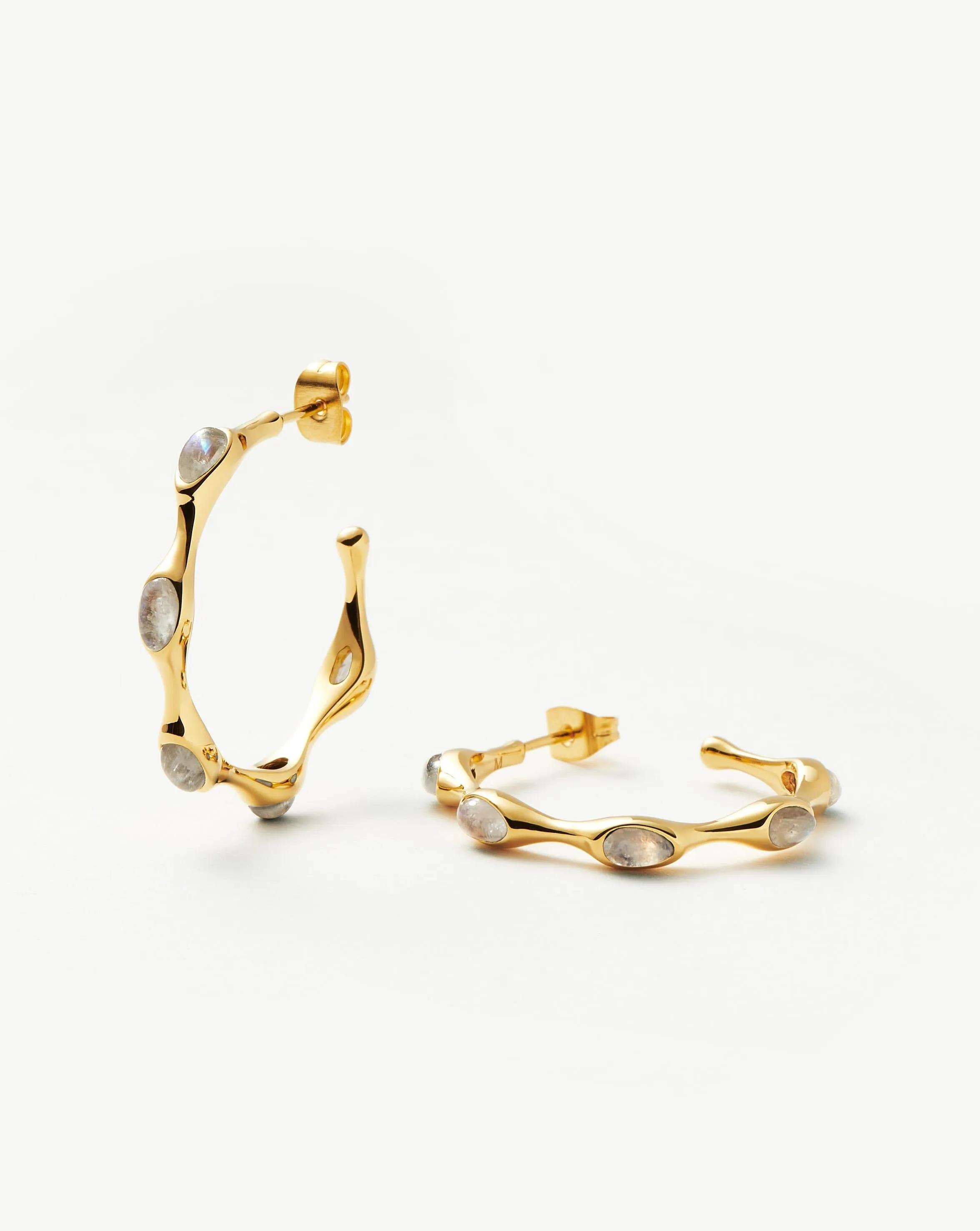 Magma Gemstone Medium Hoop Earrings | 18ct Recycled Gold Vermeil on Recycled Sterling Silver