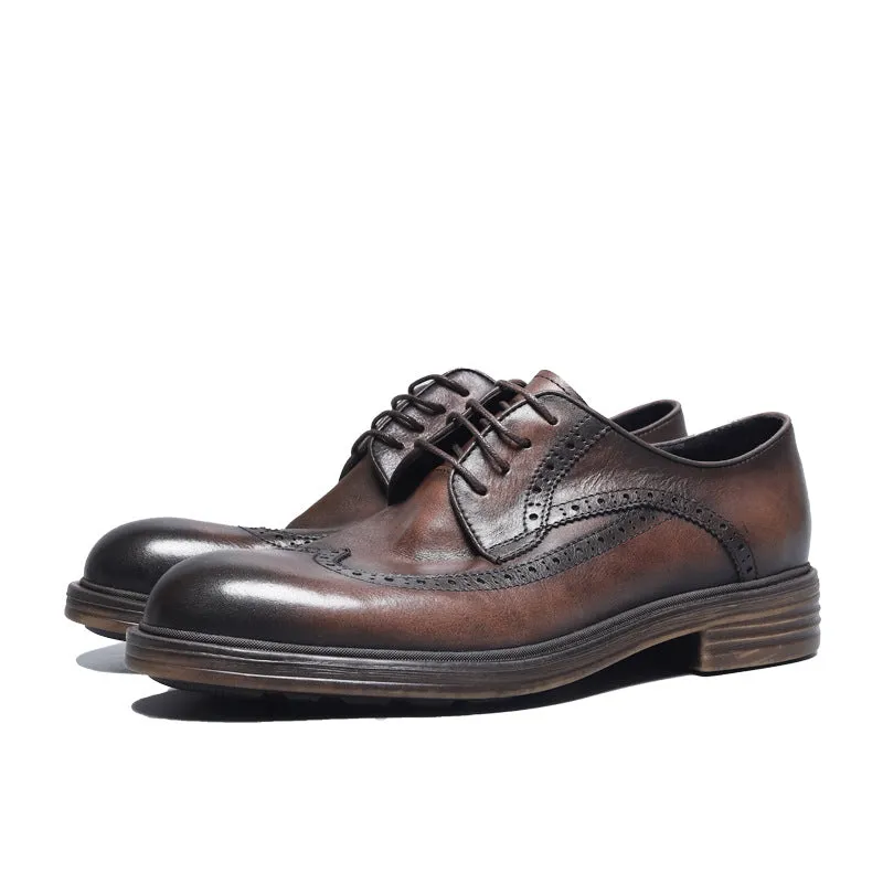 Men Classic Cowhide Oxford Casual Dress Shoes