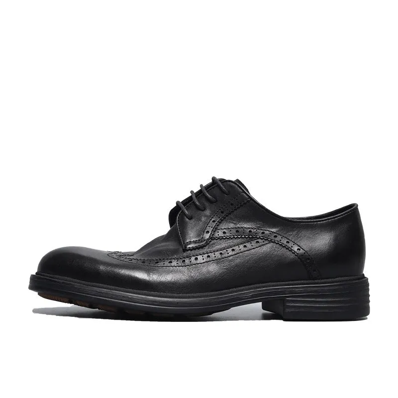 Men Classic Cowhide Oxford Casual Dress Shoes