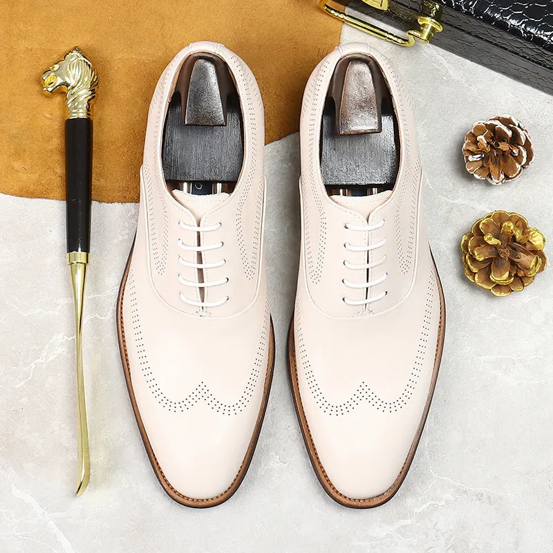 Men Cowhide Casual Fashion Oxford Shoes