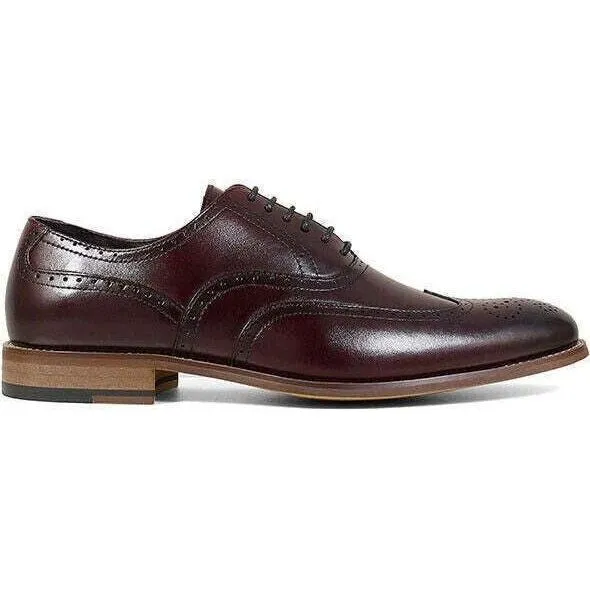 Mens Dunbar Stacy Adams Shoes Antiqued Leather Burgundy Oxford wingtip 25064-601