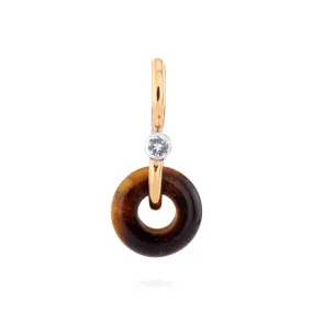 Mini Poise Tiger's Eye 9kt Gold Earring