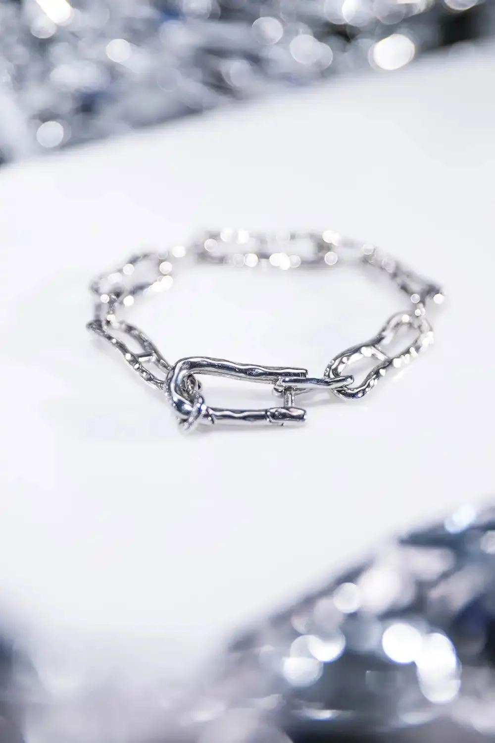 Molten Chunky Bracelet Silver