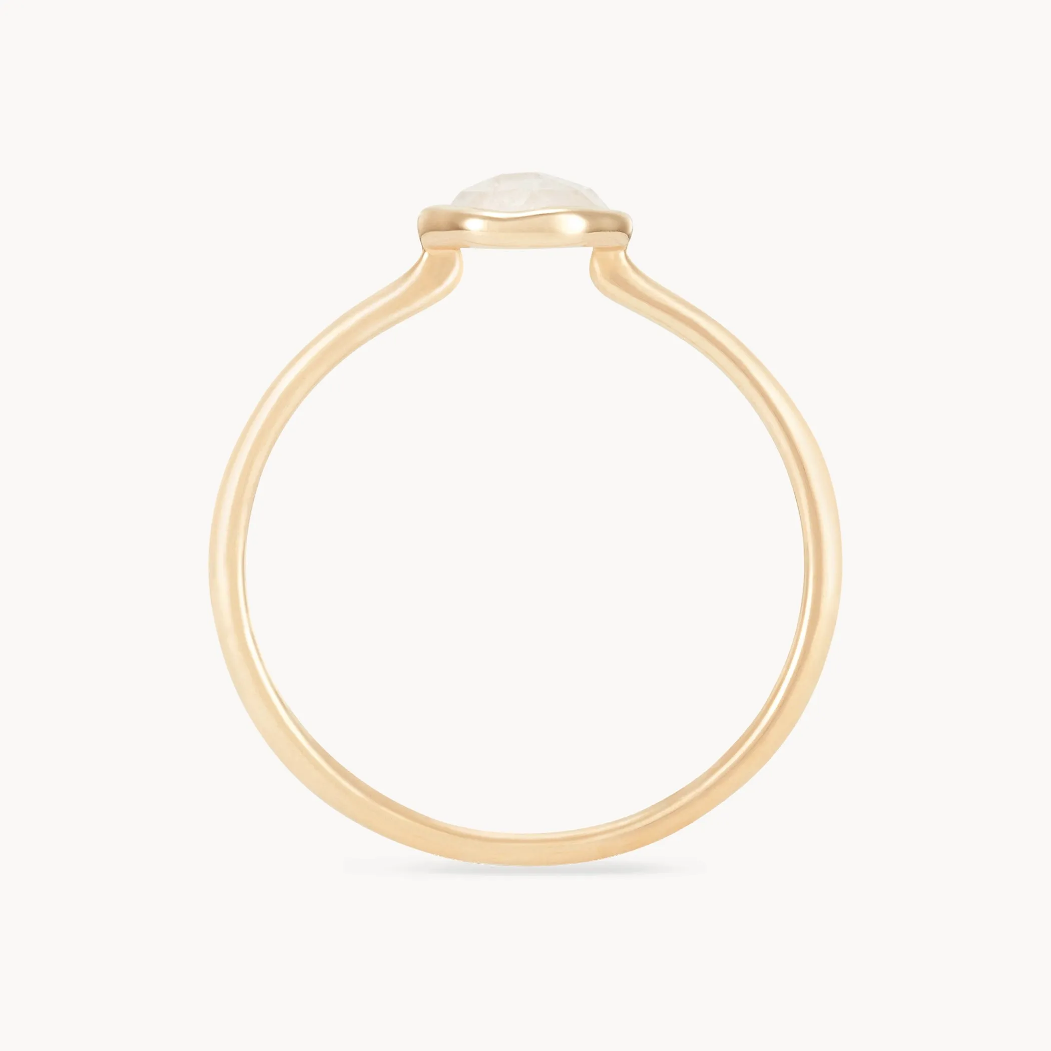 moonstone mini mood ring - 10k yellow gold, moonstone