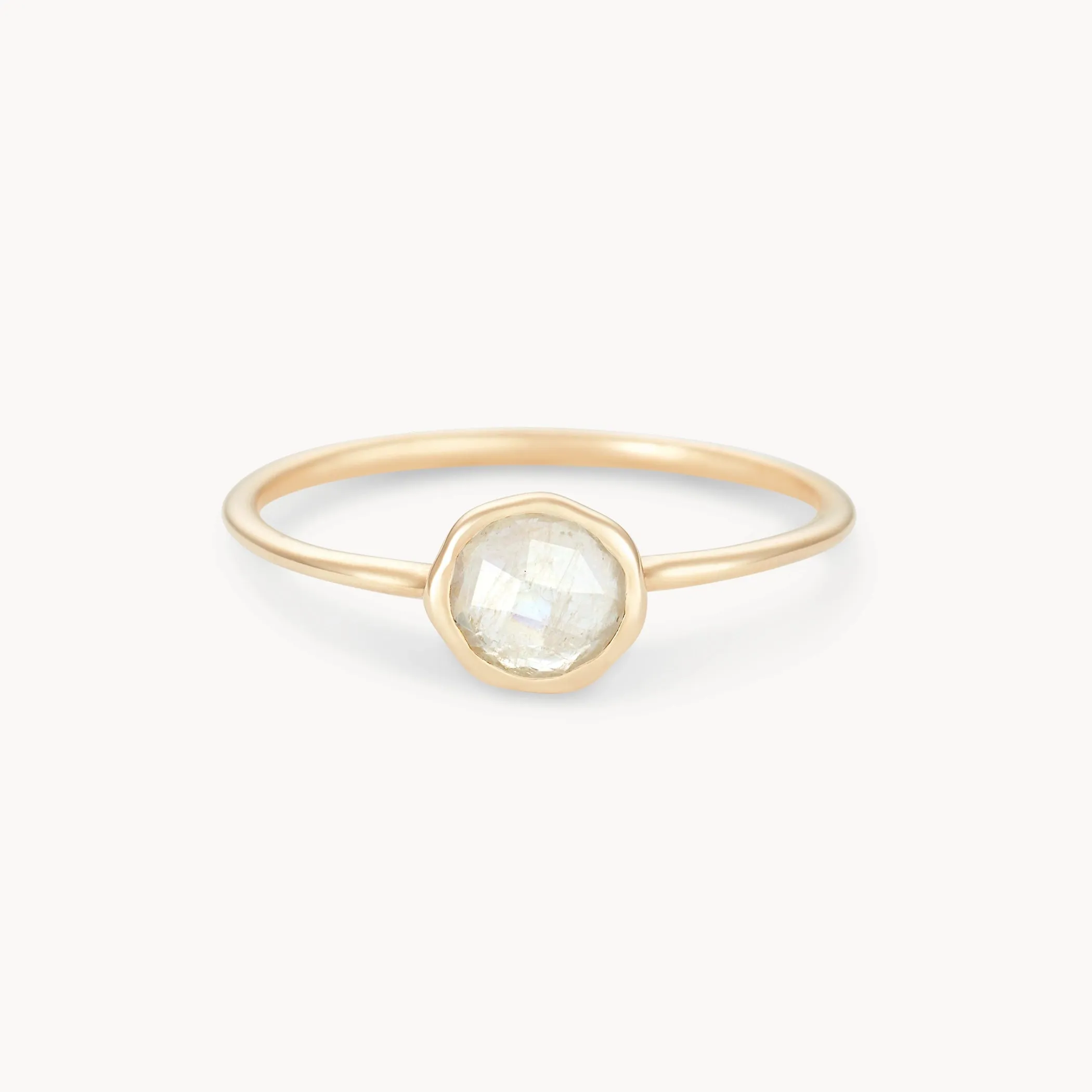 moonstone mini mood ring - 10k yellow gold, moonstone