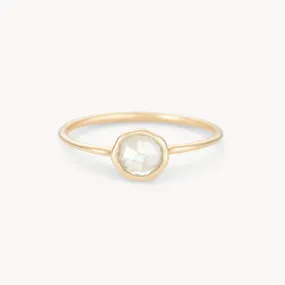 moonstone mini mood ring - 10k yellow gold, moonstone