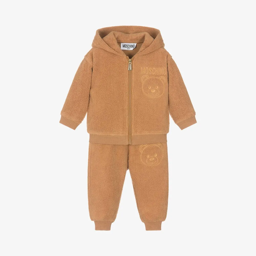 Moschino Baby Brown Teddy Bear Fleece Tracksuit