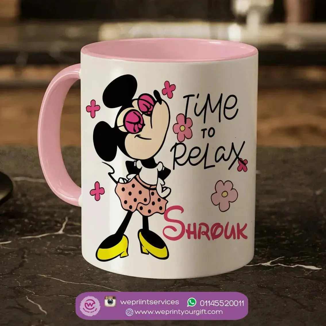 Mug-Colored Inside- Minnie Mouse