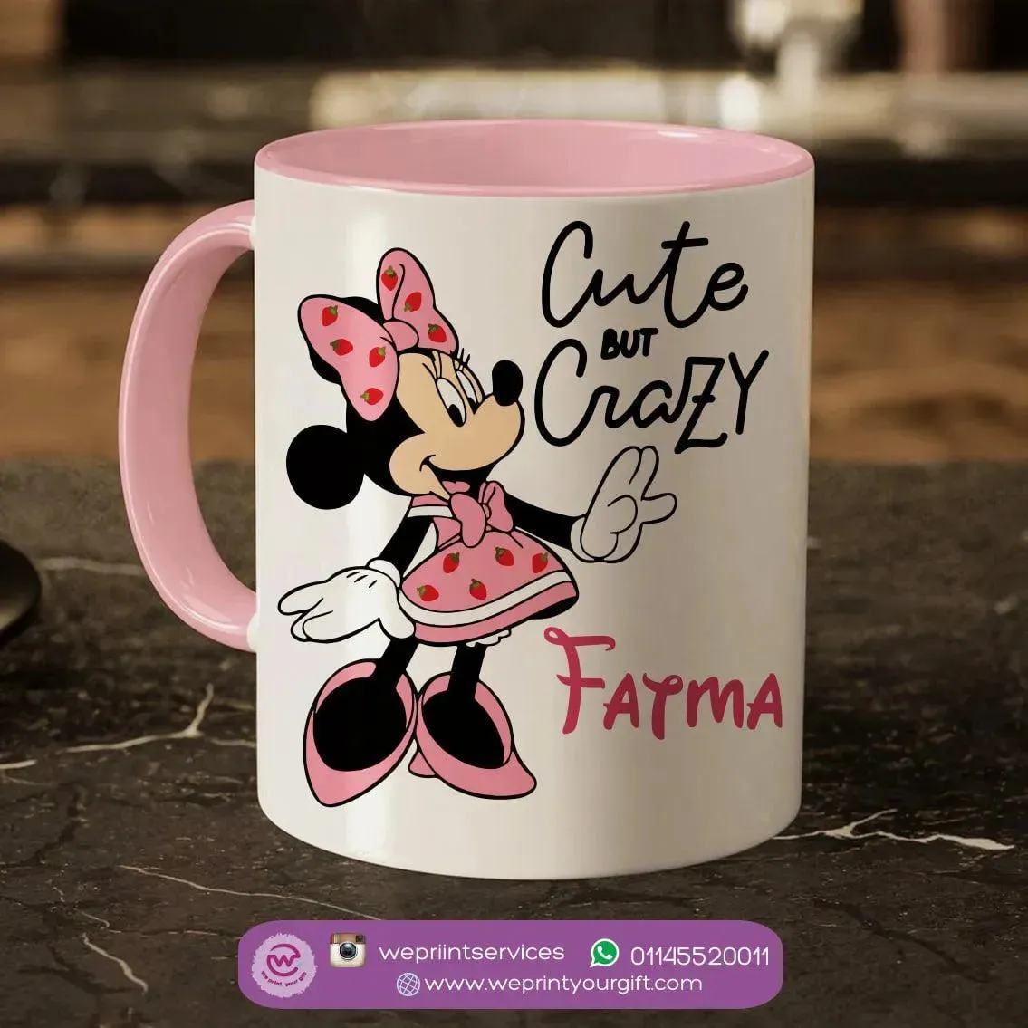 Mug-Colored Inside- Minnie Mouse