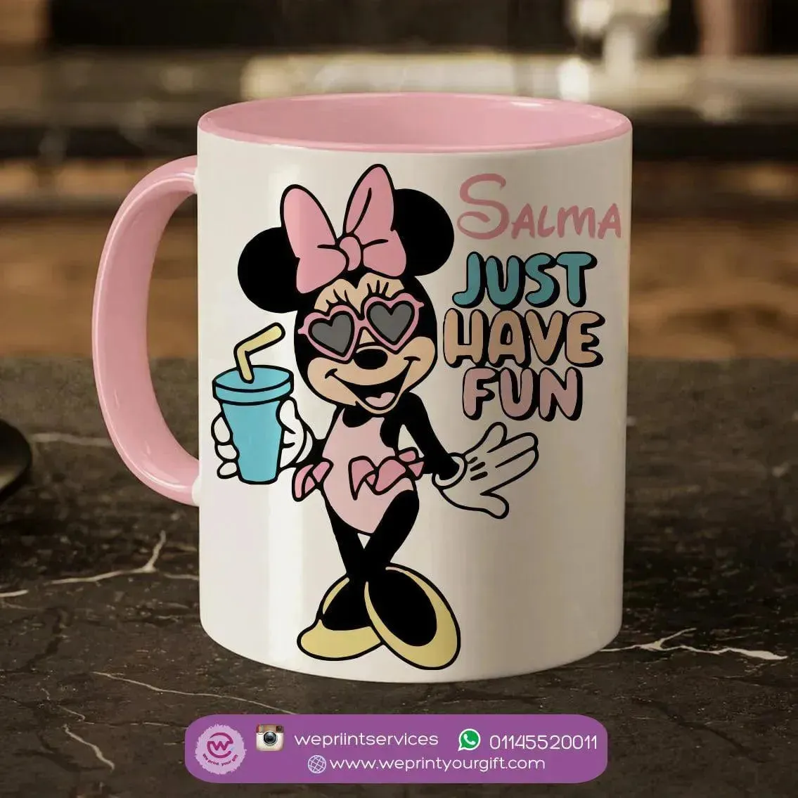 Mug-Colored Inside- Minnie Mouse