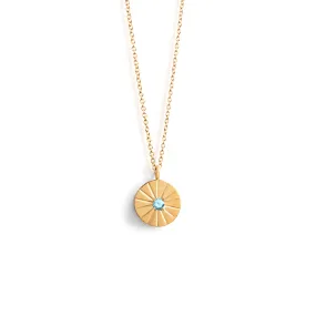 November Topaz Mini Sundial Birthstone Necklace