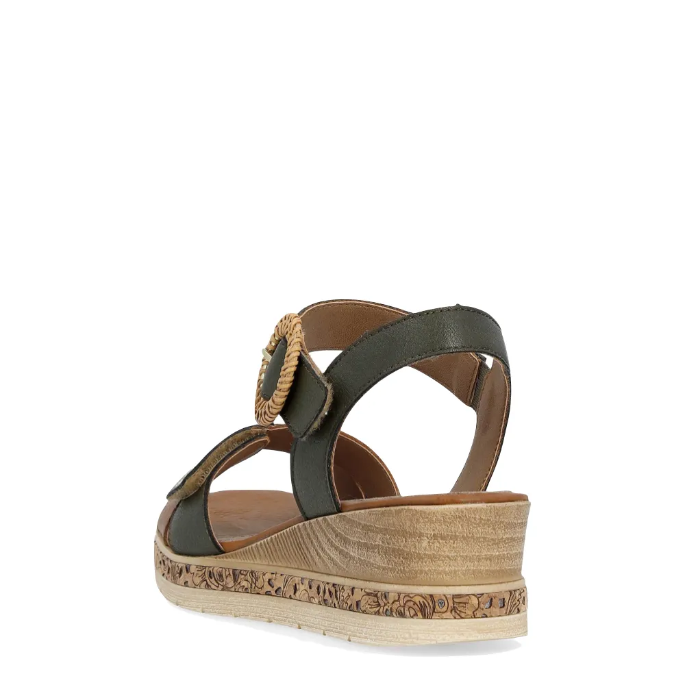 Remonte Women's Jerilyn 67 Wedge Sandal in Cayenne/Leaf