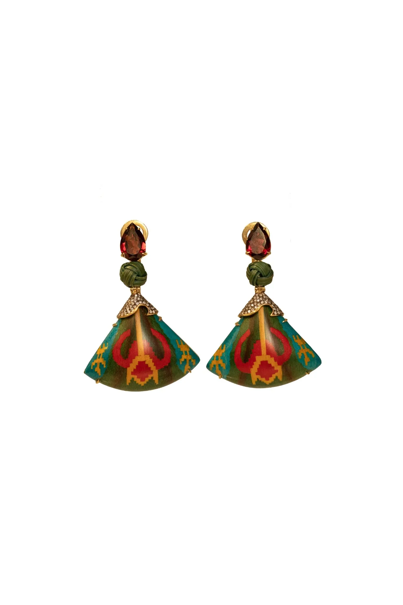 Silvia Furmanovich Marquetry Fan Earrings