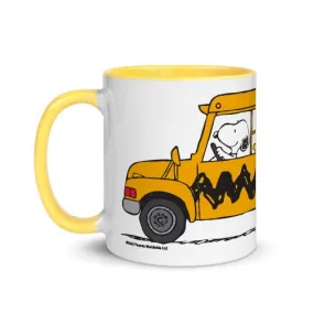 Snoopy and Woodstock School Bus Two Tone Mug