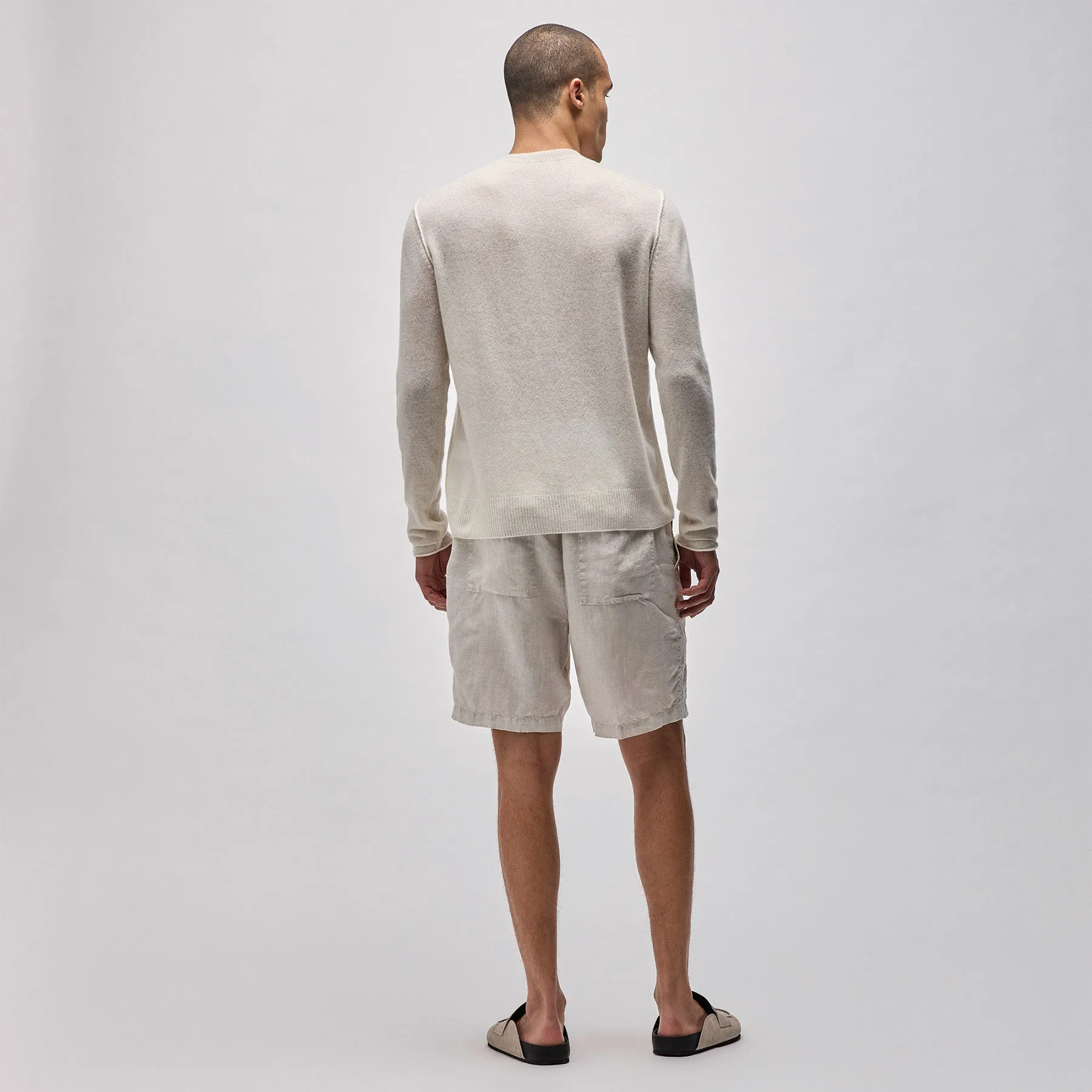 Soft Featherweight Cashmere Crew - Oyster