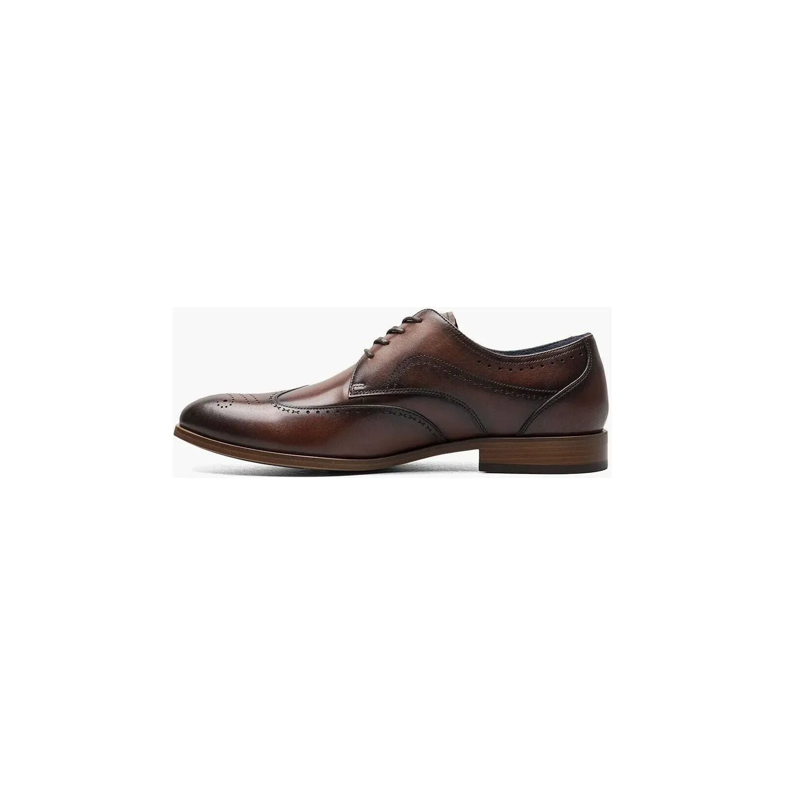 Stacy Adams Brayden Wingtip Oxford Shoes Smooth Leather Brown 25635-200