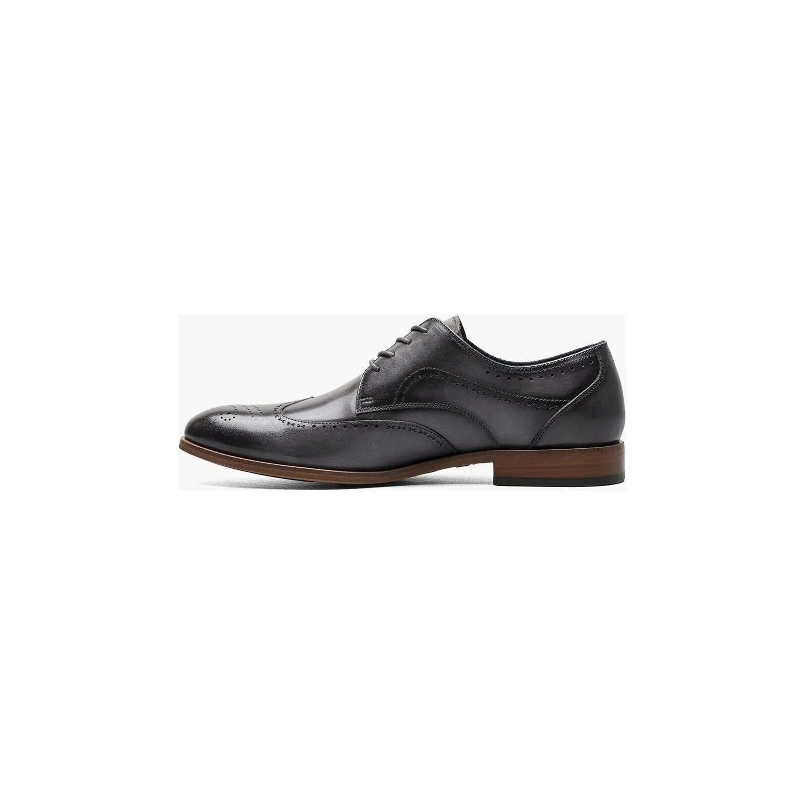 Stacy Adams Brayden Wingtip Oxford Shoes Smooth Leather Gray 25635-020