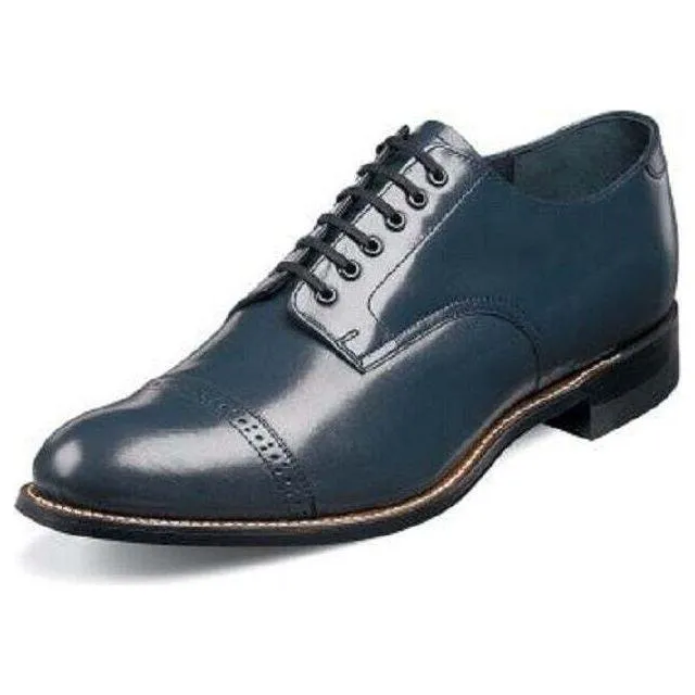 Stacy Adams Men Shoes Biscuit Soft Leather Cap toe Madison 00012-22 Navy Blue