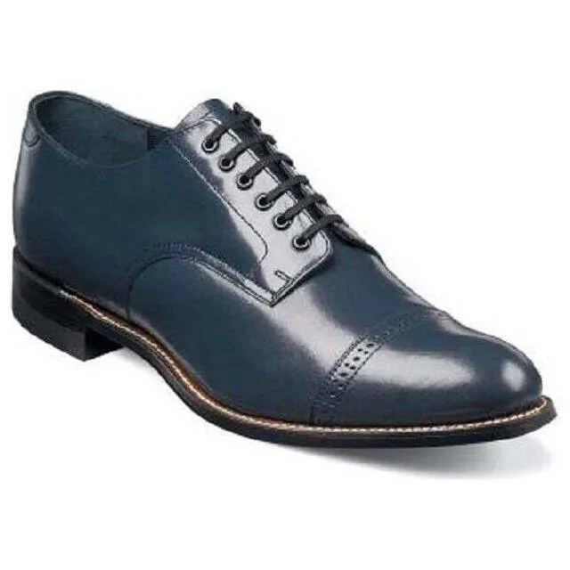 Stacy Adams Men Shoes Biscuit Soft Leather Cap toe Madison 00012-22 Navy Blue