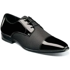 Stacy Adams Pharoah Cap Toe Oxford Shoes Wedding Prom Black Patent 25530-001