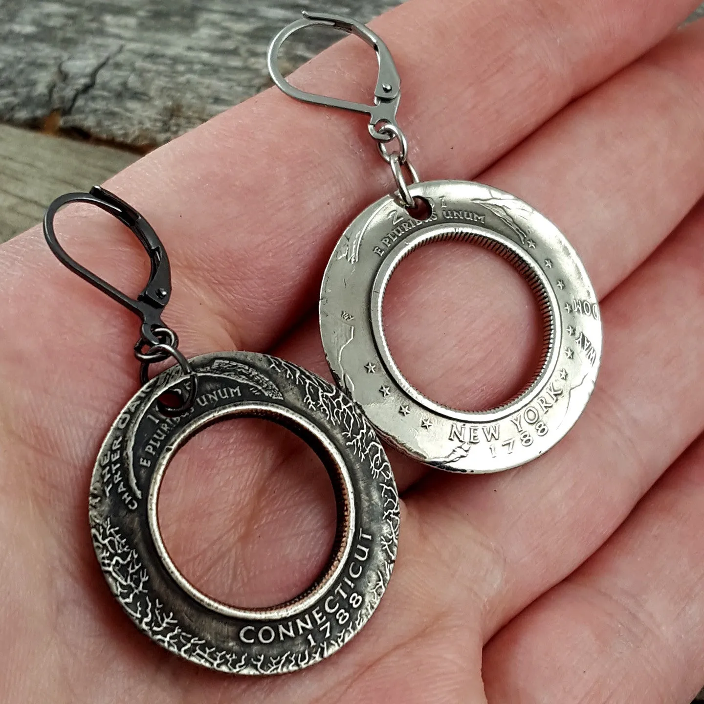 State Quarter Inside Out Coin Earrings