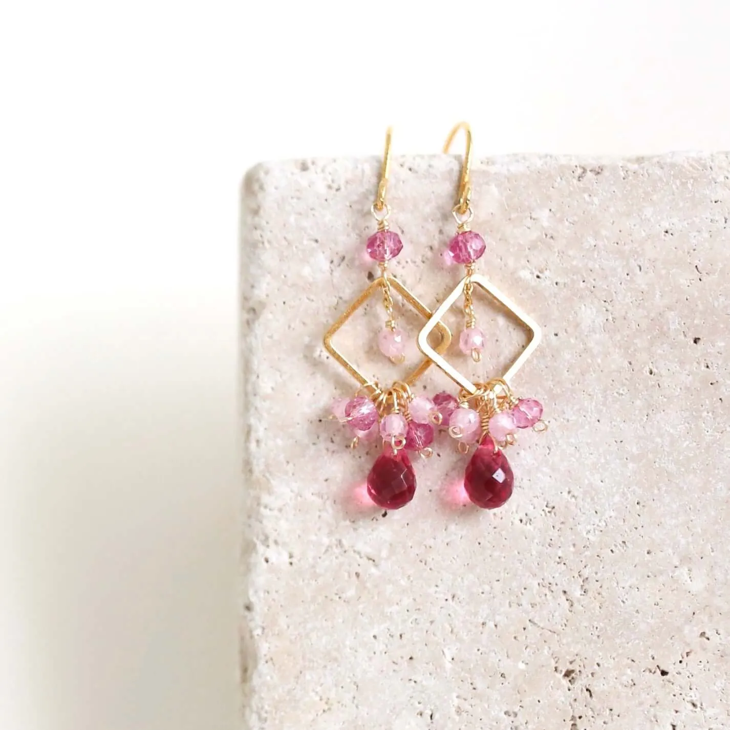 The Pixy Earring - Dark Pink Tourmaline