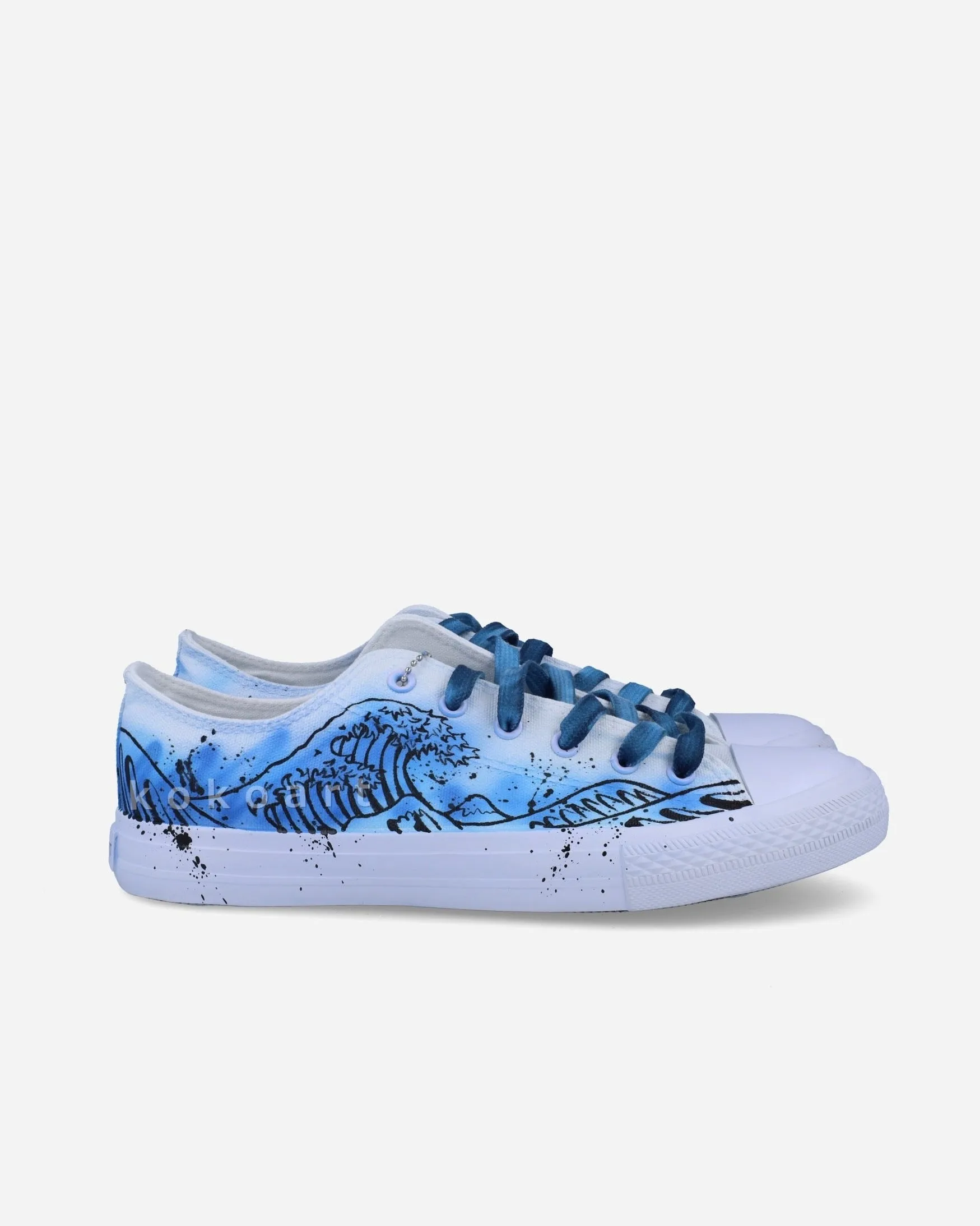 Wave Outline with Quote Hand Painted Shoes