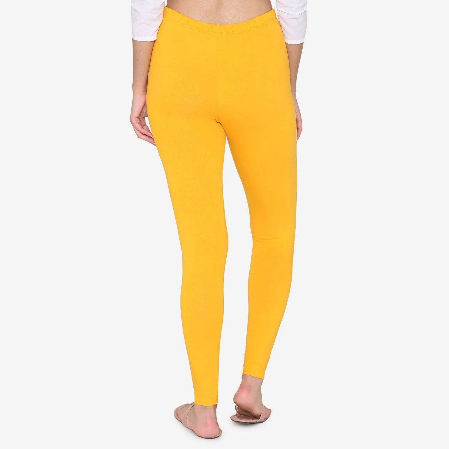 Women's Cotton Ankle leggings (Free Size) - Sun Flower