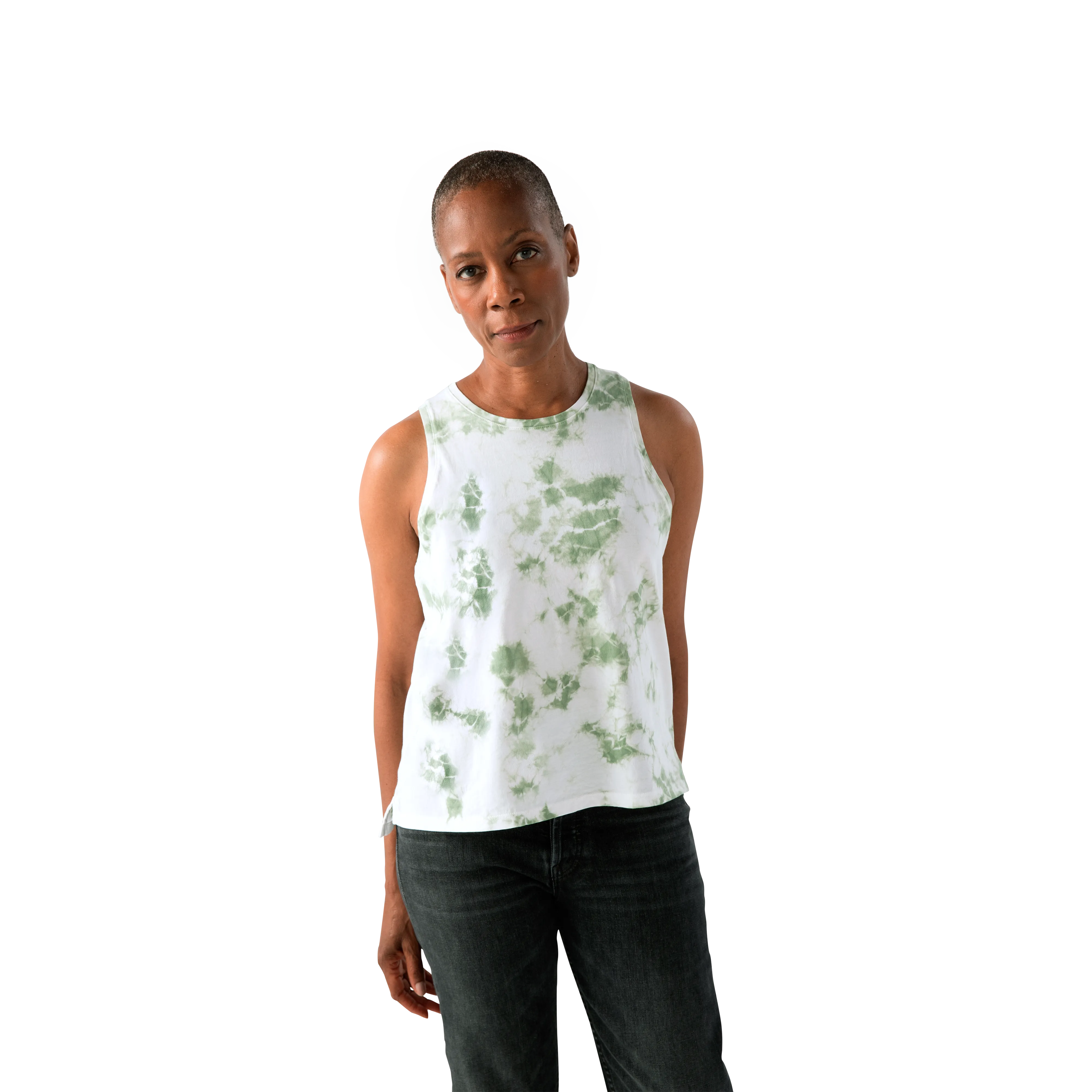 Women’s Pima Cotton Tie Dye Crew Neck Tank 3-Pack